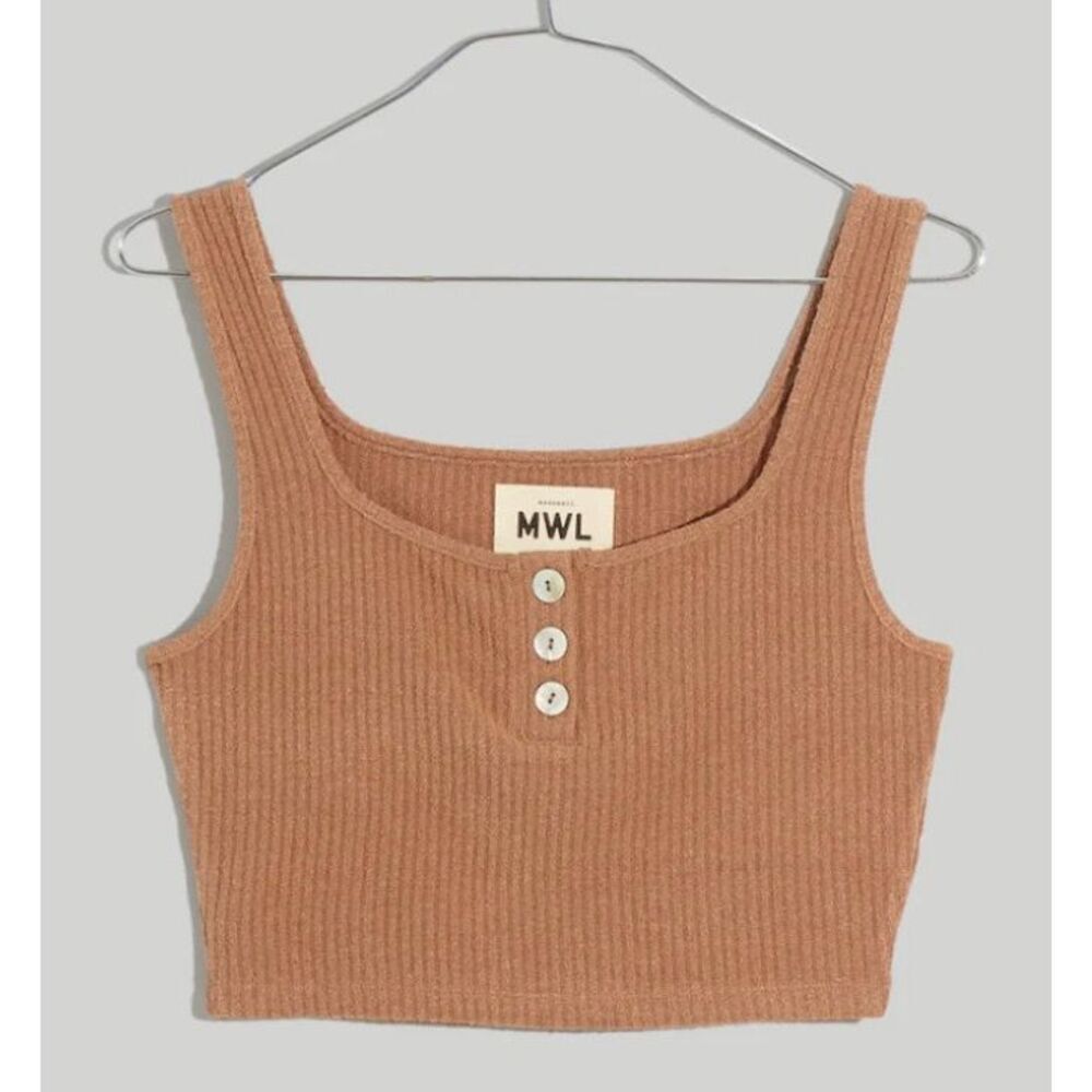 MADEWELL x MWL | Ribbed Crop Tank Faded Earth Tan Nude | Size XL